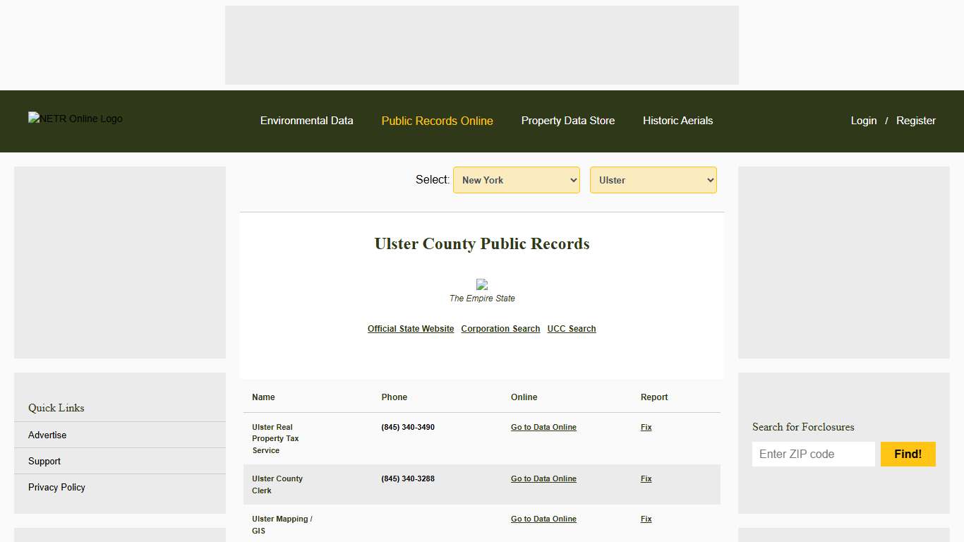 NETR Online • Ulster • Ulster Public Records, Search Ulster Records, Ulster Property Tax, New York Property Search, New York Assessor